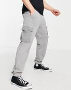 Only & Sons Tapered Fit Washed Cargo Joggers In Gray