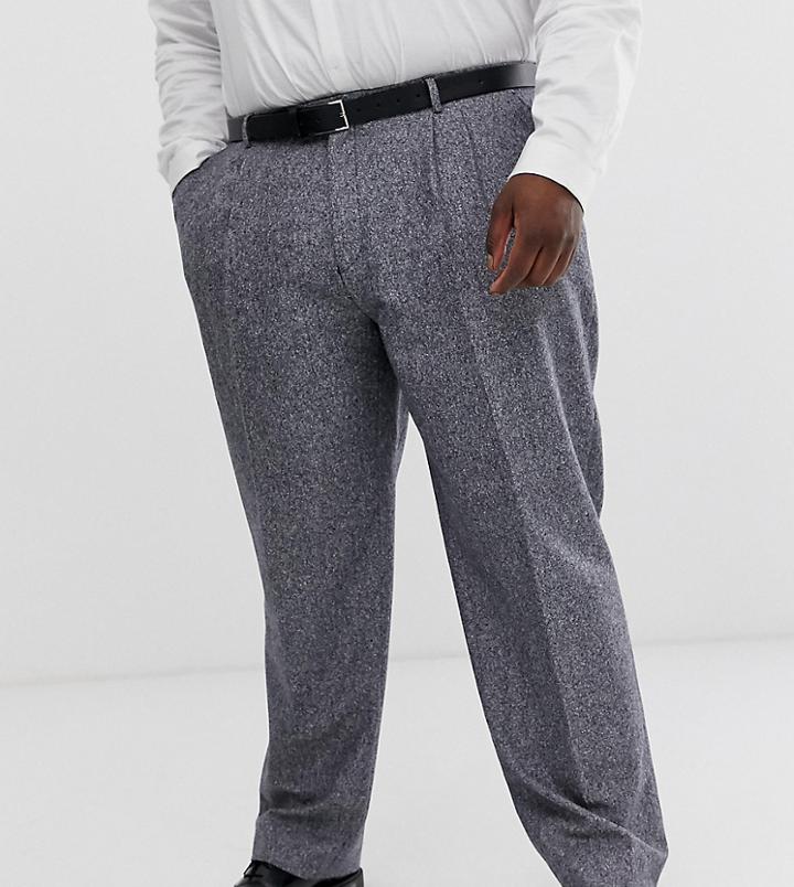Twisted Tailor Plus Tapered Pants In Tweed - Blue