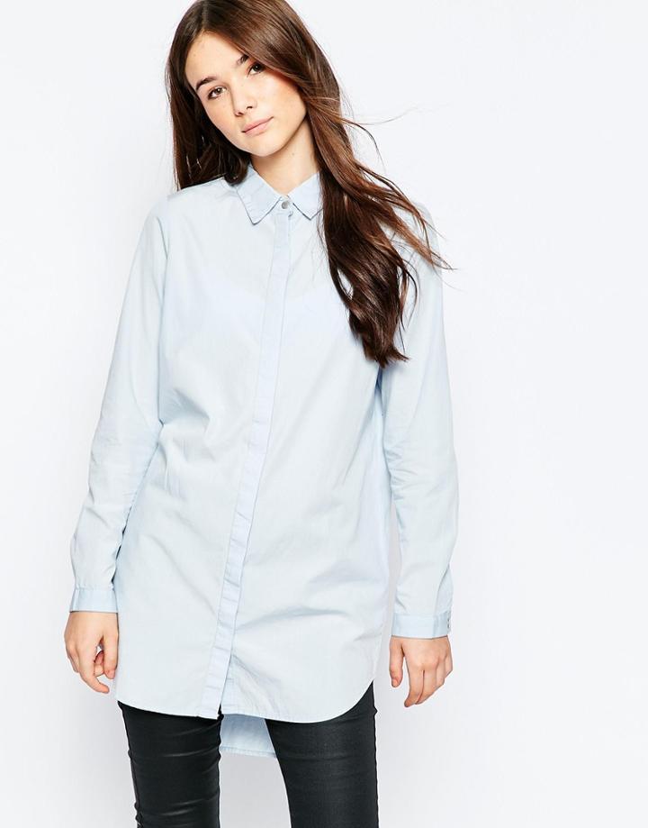 Vero Moda Long Sleeve Boyfriend Shirt - Cashmere Blue