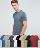 Asos T-shirt With Crew Neck 10 Pack Save - Multi