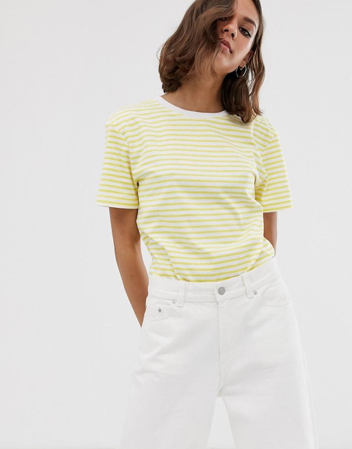 Dr Denim Relaxed Fit Stripe T Shirt - Yellow