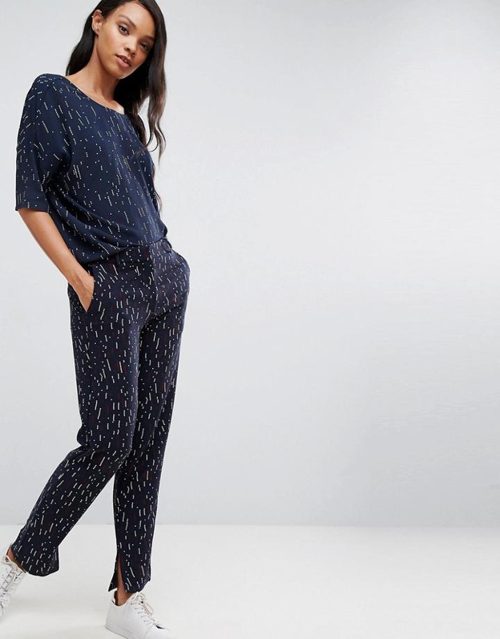 Samsoe & Samsoe Lindsey Printed Pants - Navy