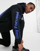 The Couture Club Everything Is Temporary Repeat Logo Oversized Hoodie In Black