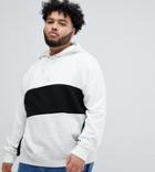 New Look Plus Colour Block Hoodie In Grey - Gray