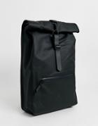 Rains 1316 Waterproof Roll Top Backpack In Black