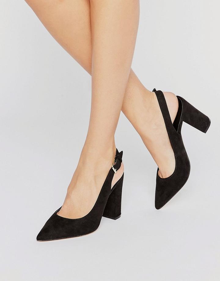 New Look Sling Back Block Heeled Shoe - Black