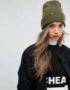 Cheap Monday Logo Tab Beanie In Khaki - Green