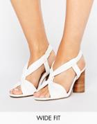 Asos Tallulah Wide Fit Heeled Sandals - White