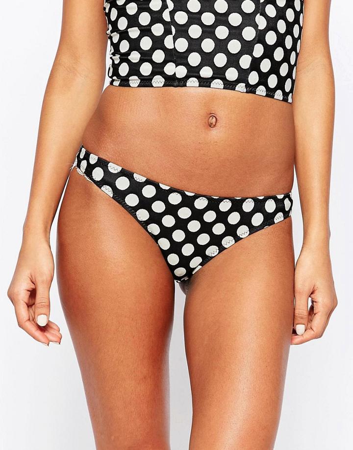 La Belle Rebelle Janie Jones Black Polka Dots Bikini Bottoms - Polka Dot
