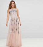 Frock And Frill Premium All Over Embellished Maxi Dress - Pink