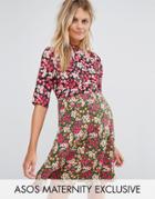 Asos Maternity Mixed Print Ditsy Skater Dress - Multi