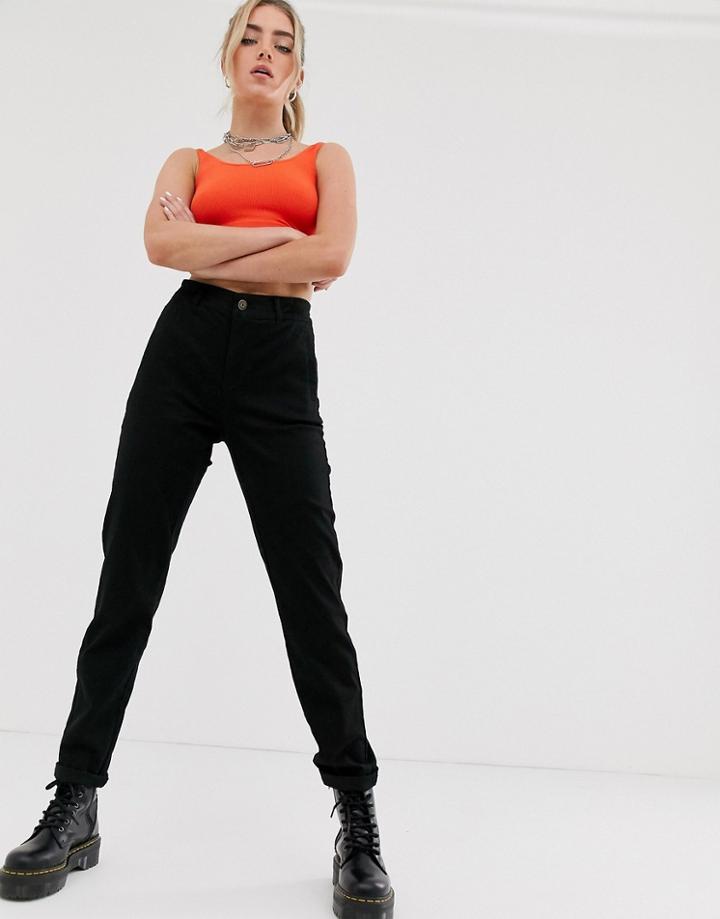 Noisy May Straight Leg Chinos-black