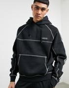Adidas Originals Hoodie In Black With Contrast Stitch