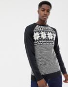 Another Influence Fairisle Knit Sweater-navy