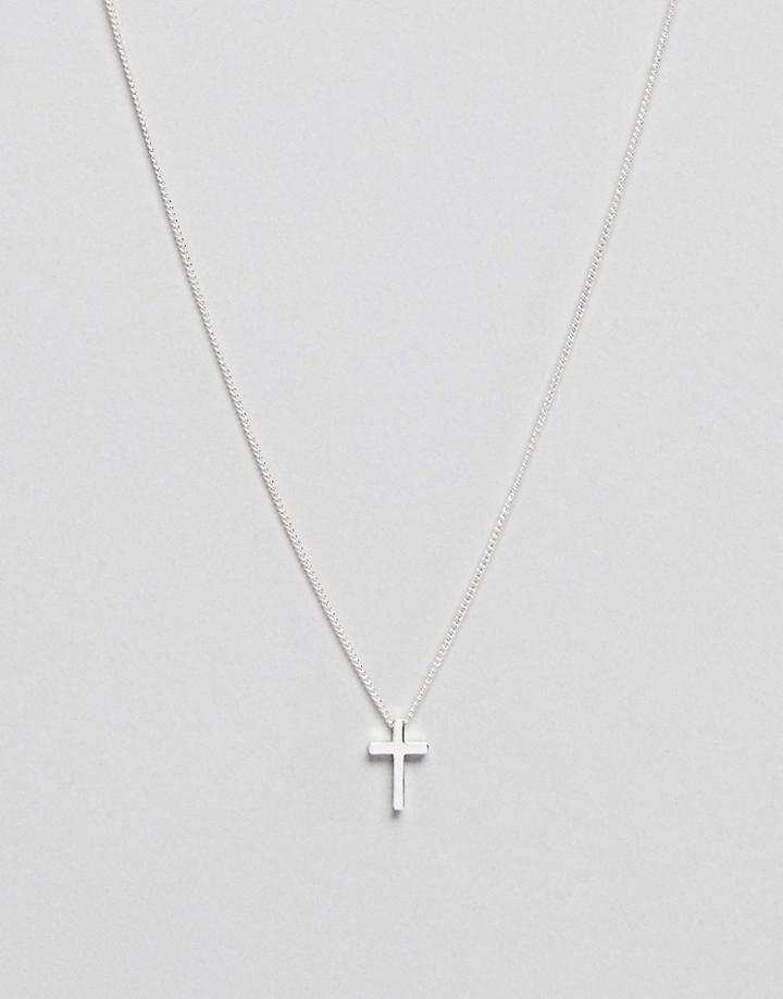 Asos Necklace With Ditsy Silver Cross - Silver