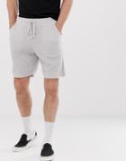 Asos Design Textured Shorts In Light Gray