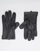 Tommy Hilfiger Leather Gloves - Black