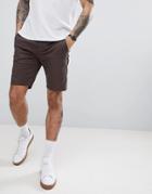 Asos Design Skinny Chino Shorts In Brown - Brown