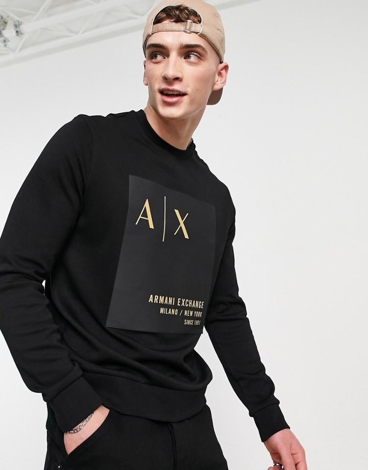 Armani Exchange Patch Logo Sweatshirt In Black