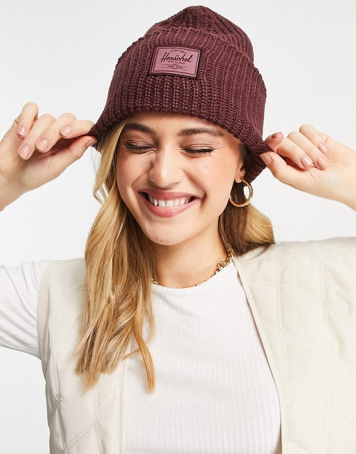 Herschel Supply Co. Juneau Chunky Rib Knit Beanie In Maroon-purple