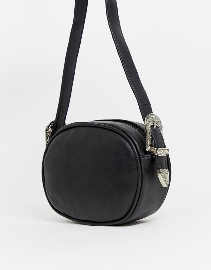 Yoki Western Buckle Cross Body Bag - Black