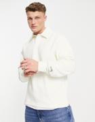 Jack & Jones Originals Sweat Polo In Ecru-white