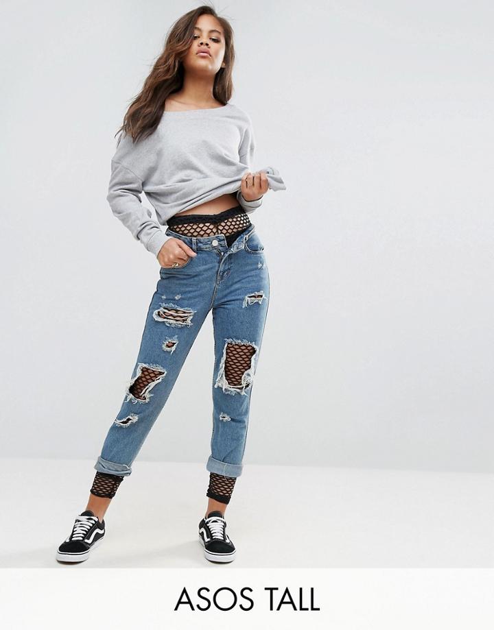 Asos Tall Fishnet Leggings - Black