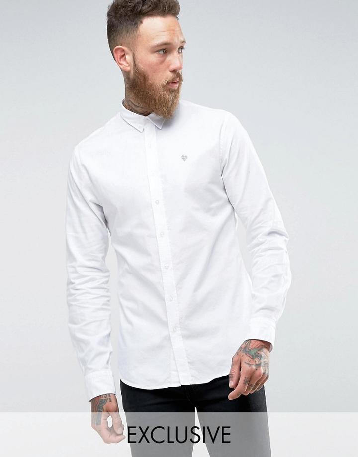 Noose & Monkey Skinny Oxford Shirt - White