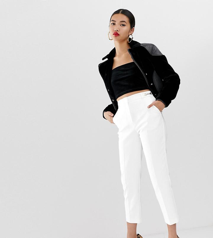 River Island Cigarette Pants In White - White