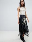 Asos Edition Embroidered And Embellished Dragon Midi Dress With Tassels - Multi