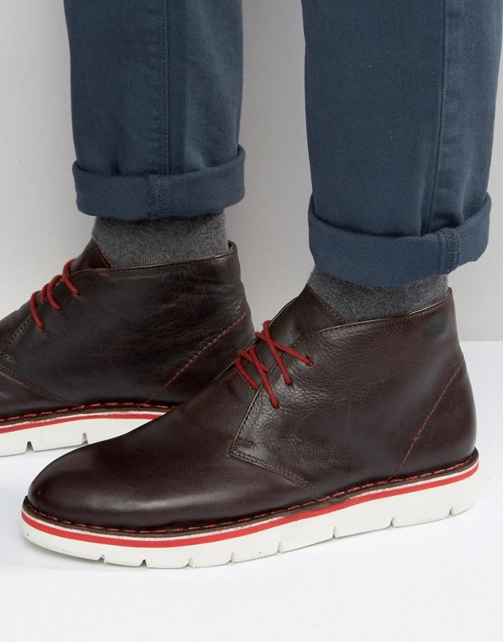 Frank Wright Desert Boots In Brown Leather - Brown