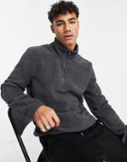 New Look Funnel Neck Fleece Sweat In Dark Gray