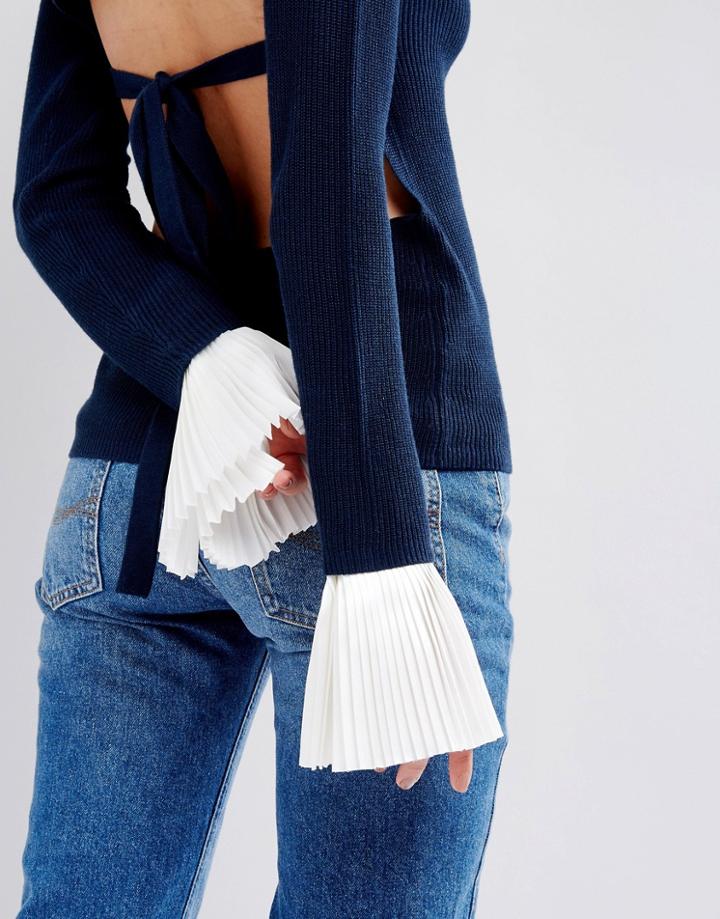 Asos Short Pleated Cuffs - White