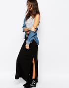 Only Abbie Jersey Maxi Skirt With Split - Black