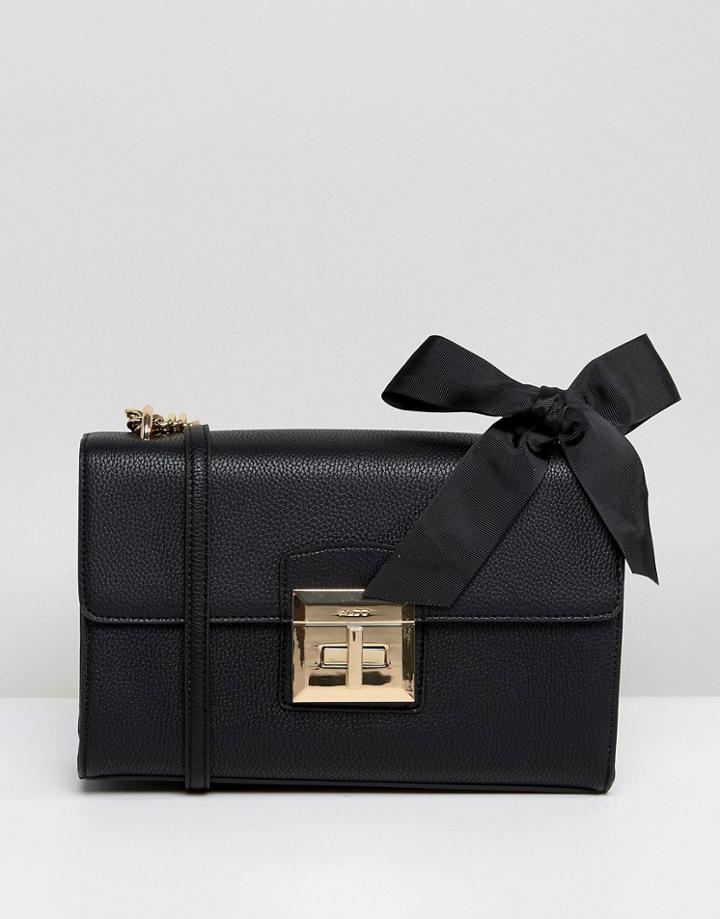 Aldo X Body Bag With Chain Strap And Bow Detail In Black - Black
