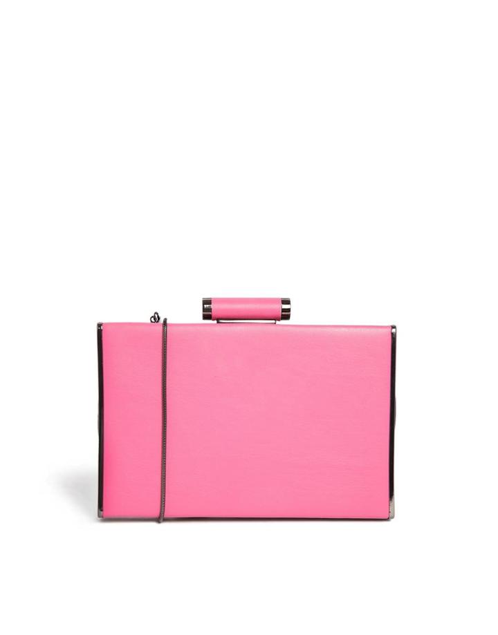 French Connection Clutch Bag In Bright Pink
