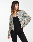 & Other Stories Organic Blend Cotton Floral Jacquard Jacket In Multi - Part Of A Set