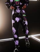 Asos Design Set Oversized Sweatpants In Black And Purple Tie Dye With Text Print-multi