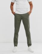 Asos Design Skinny Smart Pants In Olive Green