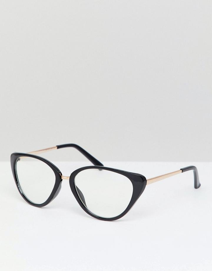 7x Classic Cat Eye Sunglasses - Black