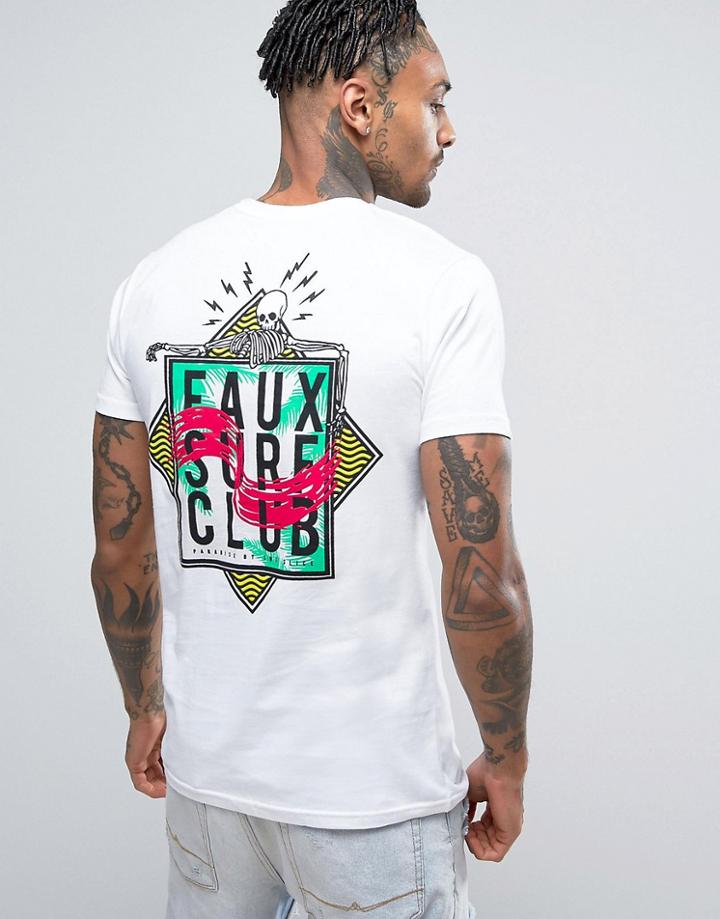 Friend Or Faux Def Box Back Print T-shirt - White