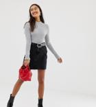 New Look Mom Denim Skirt In Black