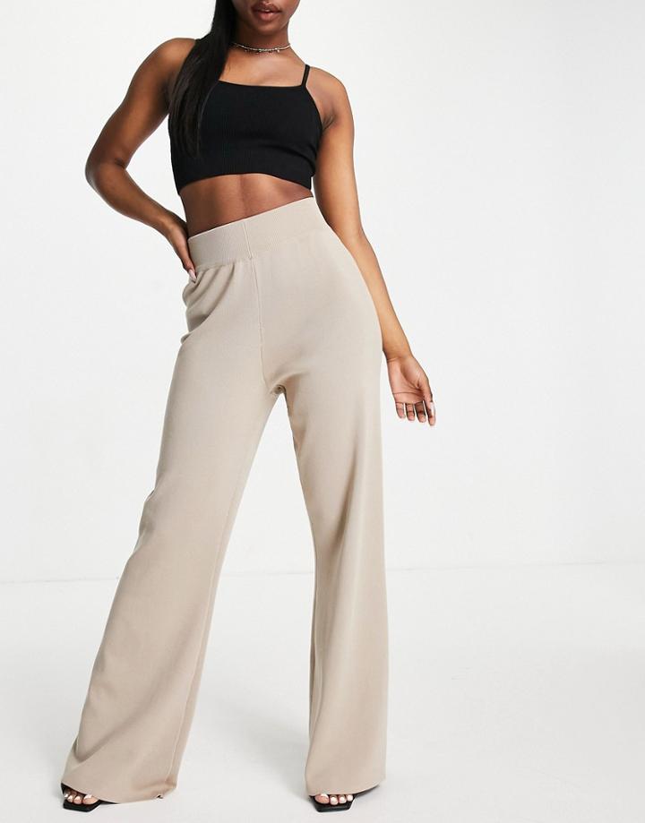 Pretty Lavish Hayden Knit Coordinating Pants In Beige-neutral