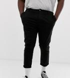 Asos Design Plus Slim Cropped Chinos In Black - Black