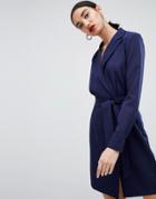 Unique 21 Tailored Dress With Belt - Navy