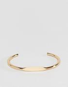 Asos Design Sleek Flat Front Cuff Bracelet - Gold