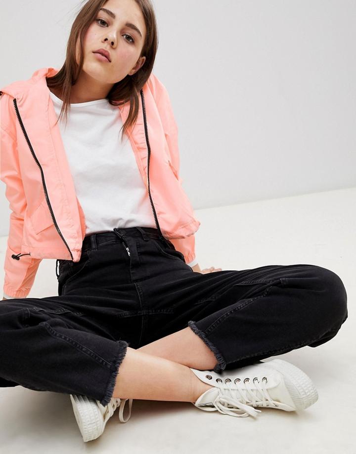 Brave Soul Jade Crop Rain Trench - Pink
