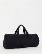 Asos Design Gym Barrel Bag In Black Jersey With Shoulder Strap 37 Liters