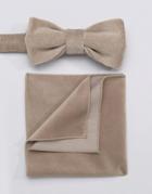 Devils Advocate Velvet Bow Tie And Pocket Square - Brown