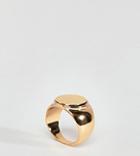 Reclaimed Vintage Inspired Chunky Signet Ring - Gold